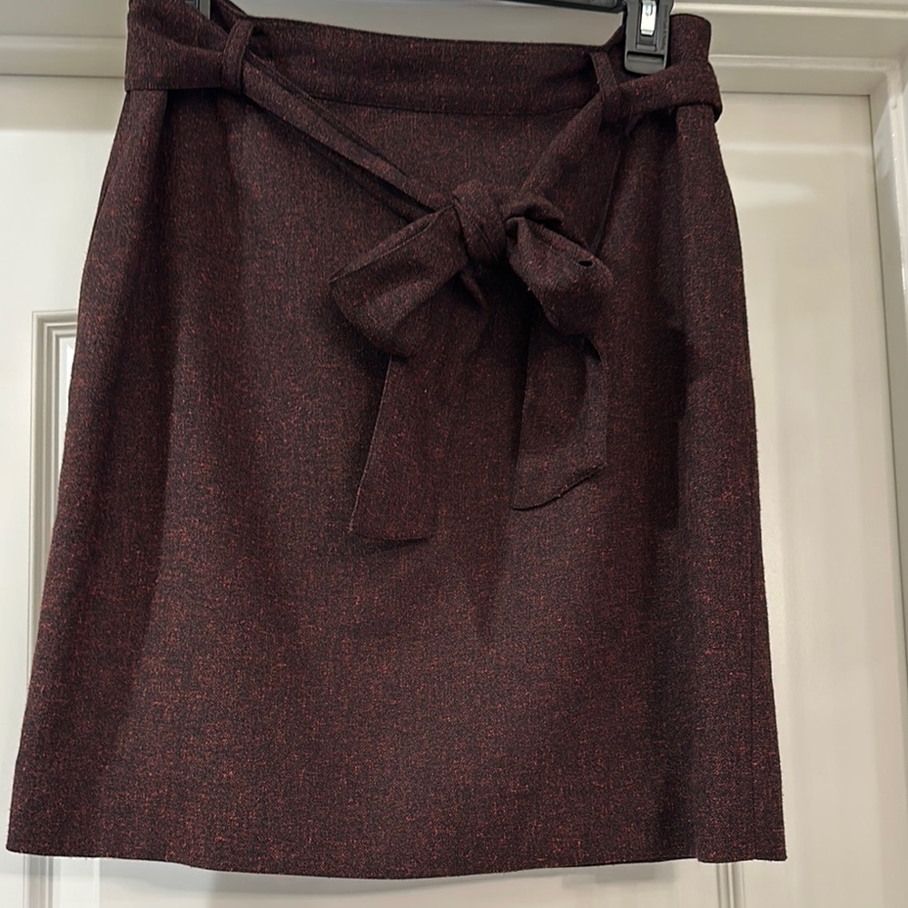 Chic Red on Black Skirt with Bow Detail